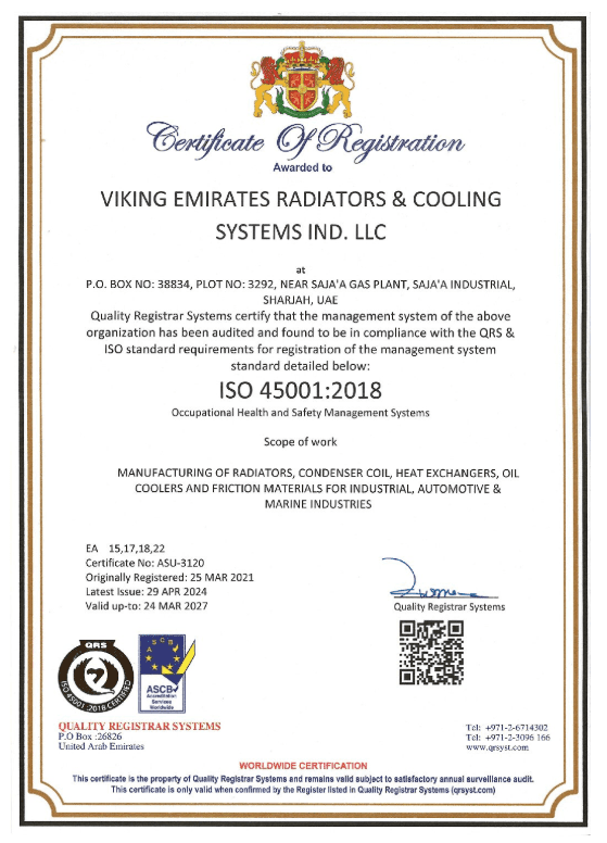 ISO 45001:2018 Certificate